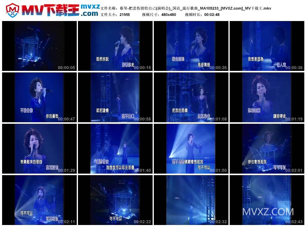 蔡琴-把悲伤留给自己(演唱会)_国语_流行歌曲_MA105233